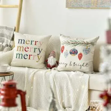 AVOIN Colorlife Christmas Nutcracker Pillow Covers 4 Pack