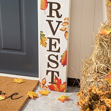 Glitzhome Lighted Harvest Sign for Fall Decor