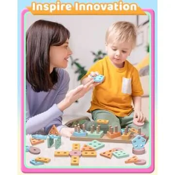 Walenced Montessori Toys - Wooden Stacking Blocks for Toddlers