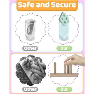 Walenced Montessori Toys - Wooden Stacking Blocks for Toddlers