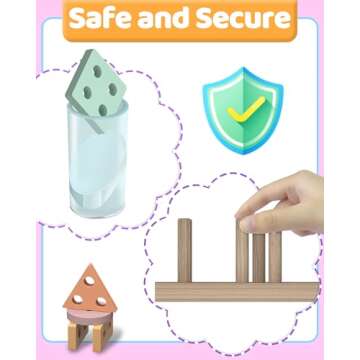 Walenced Montessori Toys - Wooden Stacking Blocks for Toddlers