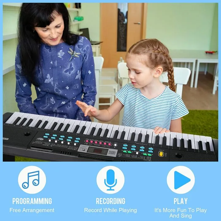 WOSTOO 61 Key Portable Keyboard with Speaker & Mic