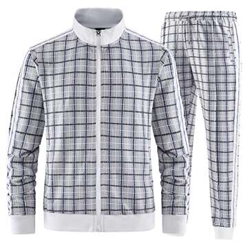 W JIANWANG Track Jogging Suits for Men Set Running Sweatsuits 2 Piece Casual Tracksuits Joggers Outf...