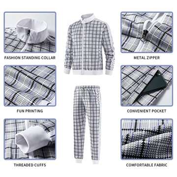 W JIANWANG Track Jogging Suits for Men Set Running Sweatsuits 2 Piece Casual Tracksuits Joggers Outfits Workout Sports Jacket and Pants 2101 Black L