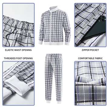 W JIANWANG Track Jogging Suits for Men Set Running Sweatsuits 2 Piece Casual Tracksuits Joggers Outfits Workout Sports Jacket and Pants 2101 Black L