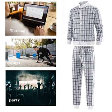 W JIANWANG Track Jogging Suits for Men Set Running Sweatsuits 2 Piece Casual Tracksuits Joggers Outfits Workout Sports Jacket and Pants 2101 Black L