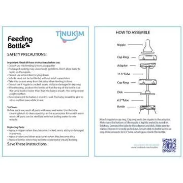 Tinukim iFeed 4 Ounce Self Feeding Baby Bottle with Tube - Handless Anti-Colic Nursing System, White - 2-Pack