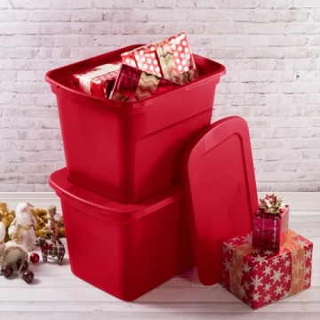 Sterilite 18 Gallon Stackable Storage Totes for Home Organization