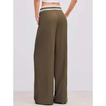 Trendy CIDER Women's High Waisted Wide Leg Pants for Casual Style