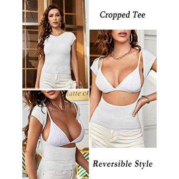 Cute ForeFair Women Backless Top Open Back Summer Chic