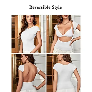 Cute ForeFair Women Backless Top Open Back Summer Chic