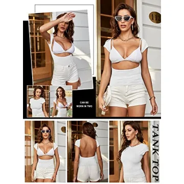 Cute ForeFair Women Backless Top Open Back Summer Chic