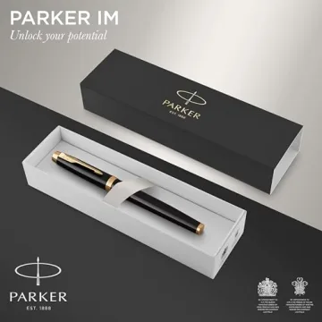 Parker IM Fountain Pen Black Gold Trim Fine Nib