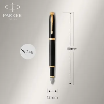 Parker IM Fountain Pen Black Gold Trim Fine Nib