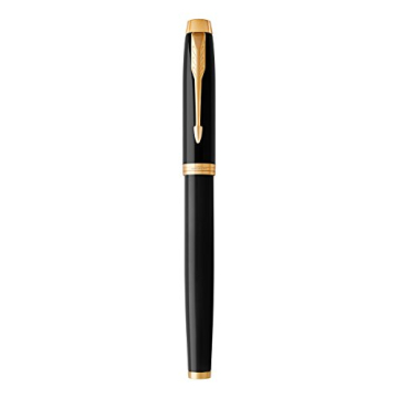 Parker IM Fountain Pen Black Gold Trim Fine Nib