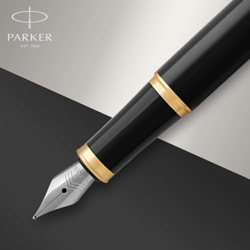 Parker IM Fountain Pen Black Gold Trim Fine Nib