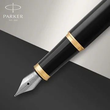Parker IM Fountain Pen Black Gold Trim Fine Nib
