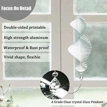 4Pack 11inch Sublimation Wind Spinner Blanks 3D Aluminum Metal Wind Sculpture Kinetic Spinners for Yard and Garden Indoor Art Ornaments Hanging Decoration (Helix)