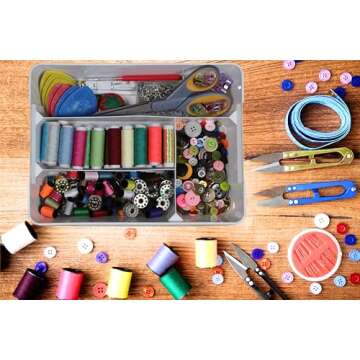 Baylee and Me Clear Plastic Storage Box with Removable Tray – Perfect for Organizing Arts and Craf...