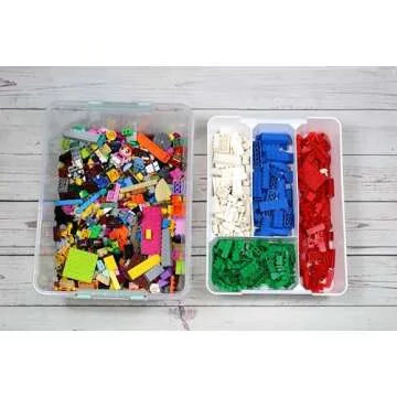 Baylee and Me Clear Plastic Storage Box with Removable Tray – Perfect for Organizing Arts and Craft Supplies, Sewing Notions, Small Toys, Bead, Art Supplies