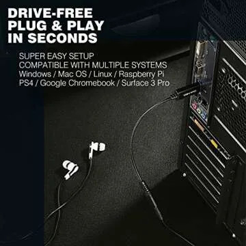 DUKABEL USB to 3.5mm Jack Audio Adapter, USB to Aux Cable with TRRS 4-Pole Mic-Supported USB to Headphone AUX Adapter Built-in Chip External Sound Card for PC PS4 PS5 and More [9.8 inch]