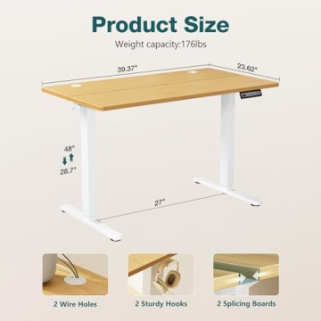 SMUG Adjustable Electric Standing Desk for Home Office