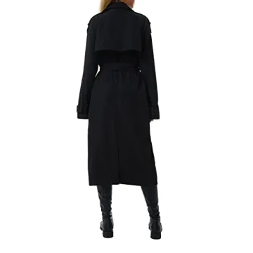 Rteyno Women's Lightweight Double Breasted Long Trench Coat
