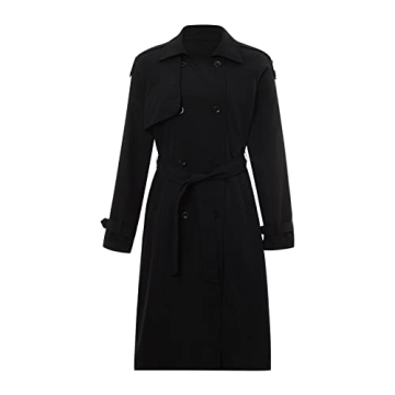 Rteyno Women's Lightweight Double Breasted Long Trench Coat