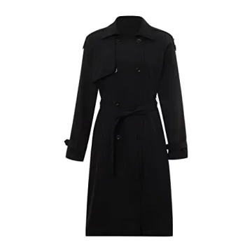 Rteyno Women's Lightweight Double Breasted Long Trench Coat