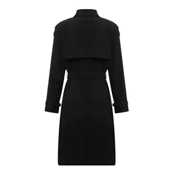 Rteyno Women's Lightweight Double Breasted Long Trench Coat