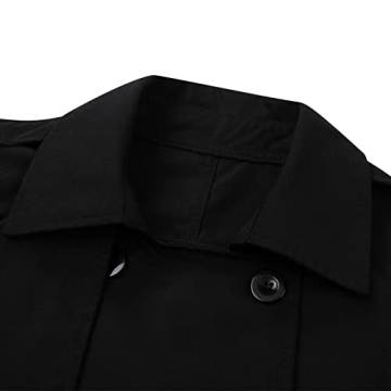 Rteyno Women's Lightweight Double Breasted Long Trench Coat