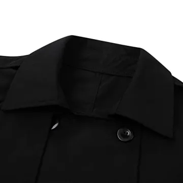 Rteyno Women's Lightweight Double Breasted Long Trench Coat