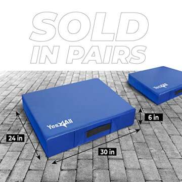 Yes4All 6 Inches Silencer Drop Pads/Weightlifting Drop Pads - Blue