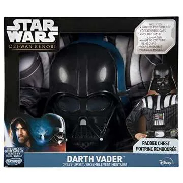 Star Wars Darth Vader Official Youth Dress-Up Box - Padded Costume Top and Cape with Plastic Mask Multi