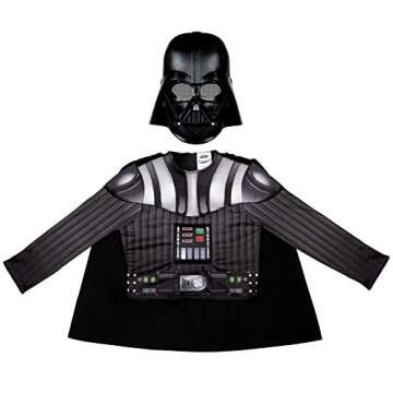 Star Wars Darth Vader Official Youth Dress-Up Box - Padded Costume Top and Cape with Plastic Mask Multi