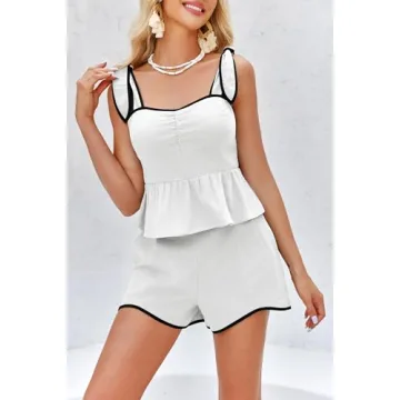 Imily Bela Women's Stylish Ruffled Lounge Set for Summer