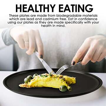 Black Ceramic Stoneware Dinner Plate Set of 4, Handmade