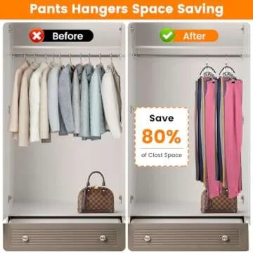 Legging Organizer for Closet, 2 Pack Metal Yoga Pants Hangers w/10 Clips Holds 20 Leggings/Hats/Jean...