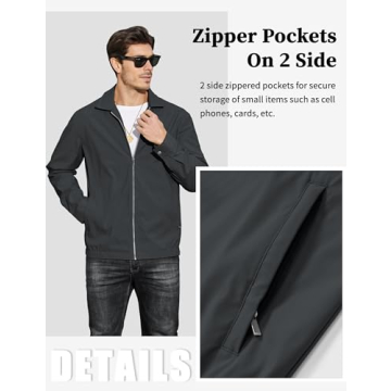 Stylish MAGCOMSEN Men's Lightweight Windbreaker Jacket