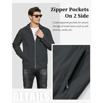 Stylish MAGCOMSEN Men's Lightweight Windbreaker Jacket