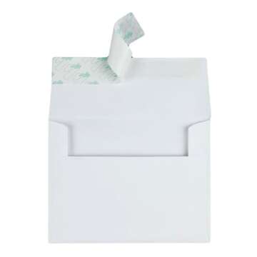 Quality Park A2 Invitation Envelopes with Self Seal Closure, 4-3/8" x 5-3/4", 24lb White, Quarter Fo...