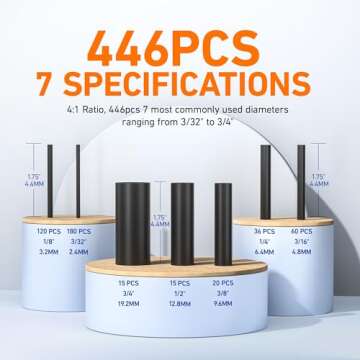 TKDMR 446 Pcs Heat Shrink Tubing Kit - 4:1 Ratio Adhesive Lined, Marine Grade Shrink Wrap - Industri...