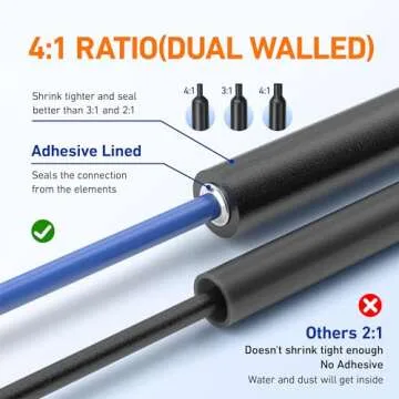 TKDMR 446 Pcs Heat Shrink Tubing Kit - 4:1 Adhesive Lined