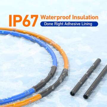 TKDMR 446 Pcs Heat Shrink Tubing Kit - 4:1 Ratio Adhesive Lined, Marine Grade Shrink Wrap - Industrial Heat Shrink Tubing,Black