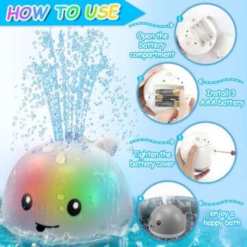 ZHENDUO Baby Bath Toys: Light Up Sprinkler for Toddlers and Kids
