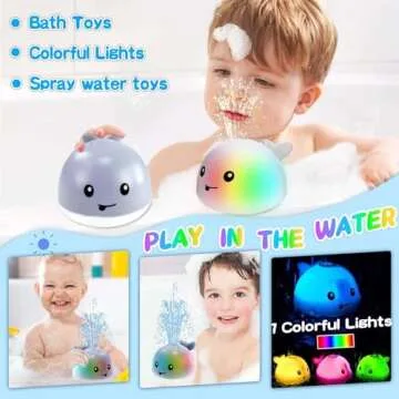 ZHENDUO Light Up Bath Toy for Toddlers and Kids