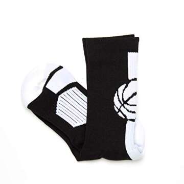 ChalkTalkSPORTS Basketball Performance Crew Socks - Basketball Superelite - Black & White - Basketball Mid-Calf Socks - Adult