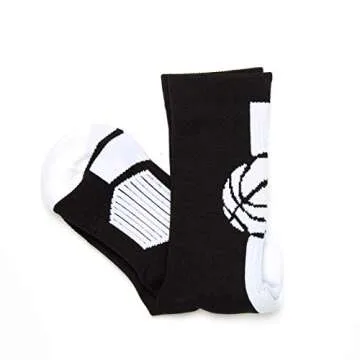 ChalkTalkSPORTS Basketball Performance Crew Socks - Basketball Superelite - Black & White - Basketball Mid-Calf Socks - Adult