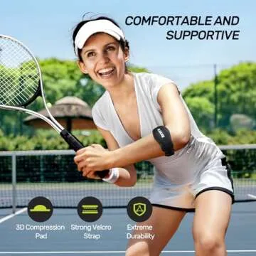 Rakiie Elbow Brace 2 Pack, Tennis Elbow Brace for Men Women, Non-slip Tennis Elbow Strap for Tendoni...