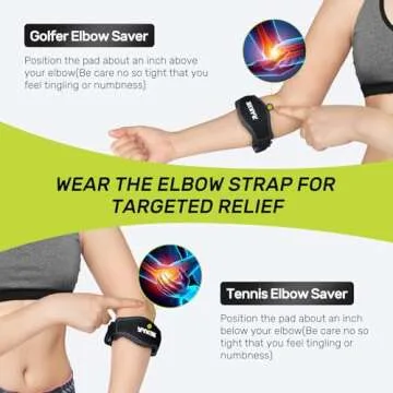 Rakiie Elbow Brace 2 Pack, Tennis Elbow Brace for Men Women, Non-slip Tennis Elbow Strap for Tendonitis with Compression Pad Precise Support, Adjustable Golfer Counterforce Brace for Pain Relief, Blue